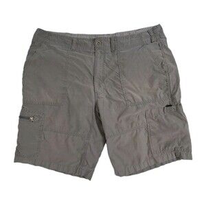 Eddie Bauer Cargo Shorts Mens 40 Brown Safari Utility Zip Pocket Dark Khaki